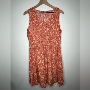 Old Navy Peach Floral Sleeveless Summer Dress size L